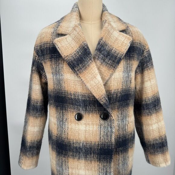 New MADEWELL courton plaid coat jacket pea cote trench long sz xxs style NC571 - Picture 4 of 12